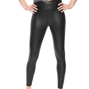 Athleta Black Coated Gleam High Waist Leggings size women’s small